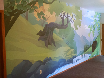 Tacoma, Gig Harbor, Seattle area wallcovering, wallpaper, and mural installation.