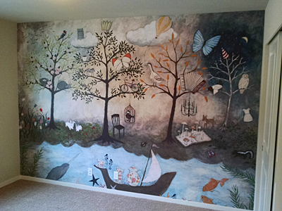 Tacoma, Gig Harbor, Seattle area wallcovering, wallpaper, and mural installation.