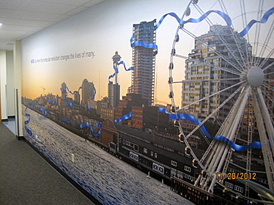 Tacoma, Gig Harbor, Seattle area wallcovering, wallpaper, and mural installation.